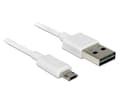 Miniatyrbild 3 av 5: Delock - USB-kabel - mikro-USB typ B (hane) till USB (hane) - USB 2.0 - 20 cm - reversibel A-kontakt, reversibel mikro-B-kontakt - vit
