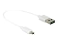 Miniatyrbild 2 av 5: Delock - USB-kabel - mikro-USB typ B (hane) till USB (hane) - USB 2.0 - 20 cm - reversibel A-kontakt, reversibel mikro-B-kontakt - vit