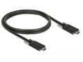 Miniatyrbilde 2 av 3: Delock - USB-kabel - 24 pin USB-C (hann) til 24 pin USB-C (hann) - USB 3.1 Gen 2 - 3 A - 1 m - tommelskruer - svart