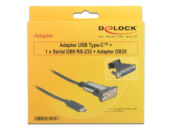 Delock - USB-/seriell kabelsats - tumskruvar