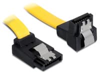 DeLOCK Cable SATA - SATA-kabel - Serial ATA 150/300/600 - SATA (hona) till SATA (hona) - 20 cm - vinklad kontakt, hasp, vinklad kontakt - gul