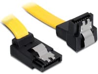 DeLOCK Cable SATA - SATA-kabel - Serial ATA 150/300/600 - SATA (hona) till SATA (hona) - 20 cm - vinklad kontakt, hasp, vinklad kontakt - gul