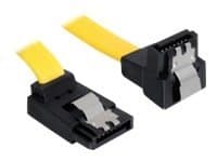 DeLOCK Cable SATA - SATA-kabel - Serial ATA 150/300/600 - SATA (hona) till SATA (hona) - 20 cm - vinklad kontakt, hasp, vinklad kontakt - gul