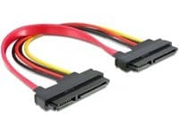 Delock - SATA-kabel - SATA-kombination (hona) till SATA-kombination (hona) - 20 cm
