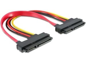 Delock - SATA-kabel - SATA-kombination (hona) till SATA-kombination (hona) - 20 cm