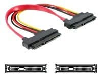 Delock - SATA-kabel - SATA-kombination (hona) till SATA-kombination (hona) - 20 cm