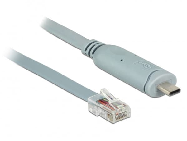 Delock - Seriell adapter - 24 pin USB-C (hane) till RJ-45 (hane) - 50 cm - EIA-232 - grå