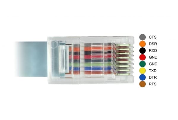 Delock - Seriell adapter - 24 pin USB-C (hane) till RJ-45 (hane) - 50 cm - EIA-232 - grå