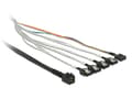 Pikkukuva 3 / 5: Delock - SAS sisäinen kaapeli - SAS 6Gbit/s - 4 x Mini SAS HD (SFF-8643) til SATA, sidebånd - 50 cm