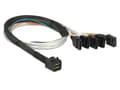 Pikkukuva 4 / 5: Delock - SAS sisäinen kaapeli - SAS 6Gbit/s - 4 x Mini SAS HD (SFF-8643) til SATA, sidebånd - 50 cm