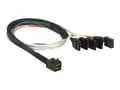 Pikkukuva 1 / 5: Delock - SAS sisäinen kaapeli - SAS 6Gbit/s - 4 x Mini SAS HD (SFF-8643) til SATA, sidebånd - 50 cm