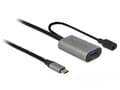 Pikkukuva 3 / 4: Delock - USB-jatkojohto - USB-C (uros) DC-liitäntään, USB Type A (naaras) - USB 3.1 Gen 1 - 5 m - harmaa, musta