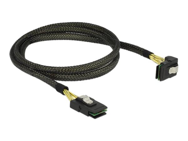Delock - Intern SAS-kabel - SAS 6Gbit/s - mini-SAS (SFF-8087) (hane) till mini-SAS (SFF-8087) (hane) - 1 m - 90° kontakt