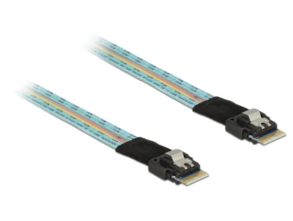 DeLOCK - SAS intern kabel - SAS 24Gbit/s - 4i Slim SAS (han) til 4i Slim SAS (han) - 50 cm