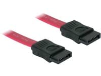 Delock - SATA-kabel - Serial ATA 150/300 - SATA (hona) till SATA (hona) - 70 cm - rak kontakt - röd