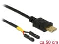 Miniatyrbilde 2 av 2: Delock - USB-kabel - 24 pin USB-C (hann) til 2-pins USB-header (hunn) separat - 50 cm - svart