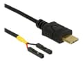 Miniatyrbilde 1 av 2: Delock - USB-kabel - 24 pin USB-C (hann) til 2-pins USB-header (hunn) separat - 50 cm - svart