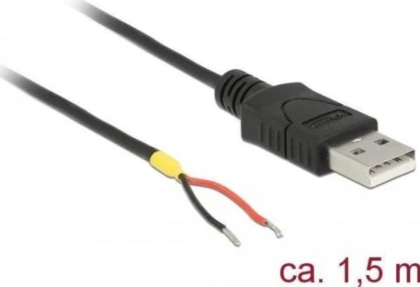 Delock - USB-kabel - USB (hann) til uisolert tråd - 1.5 m - svart