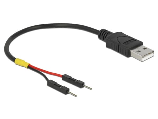 Delock - USB/strøm-kabel - USB (hann) til 2-pins USB-header (hann) separat - 10 cm - svart
