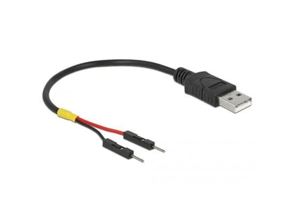 Delock - USB/strøm-kabel - USB (hann) til 2-pins USB-header (hann) separat - 10 cm - svart
