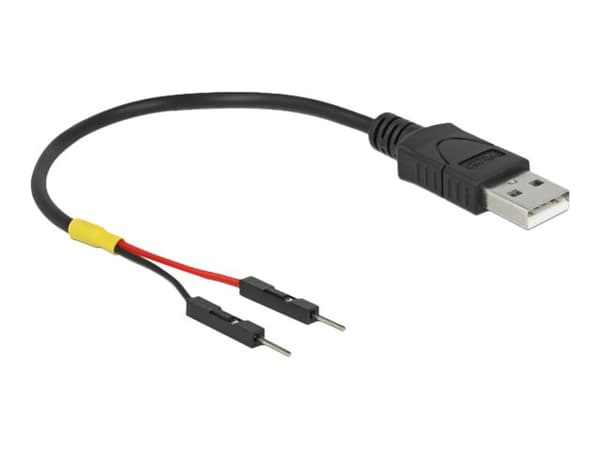 Delock - USB/strøm-kabel - USB (hann) til 2-pins USB-header (hann) separat - 10 cm - svart