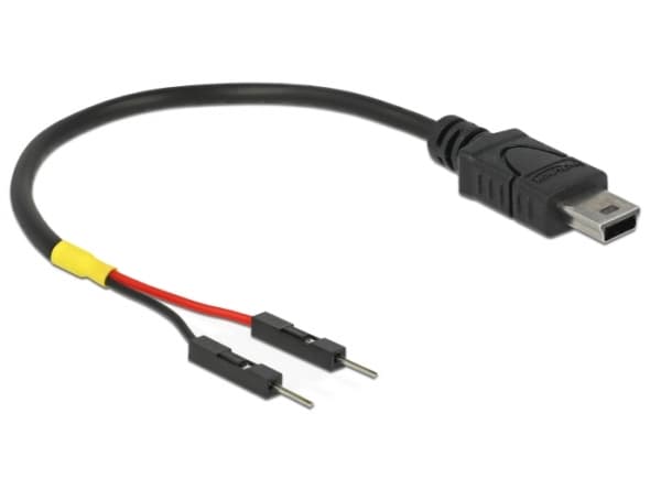 Delock - USB/strøm-kabel - mini-USB Type B (hann) til 2-pins USB-header (hann) separat - 10 cm - svart