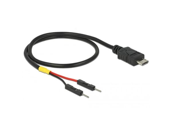 Delock - USB/strøm-kabel - Micro-USB type B (hann) til 2-pins USB-header (hann) separat - 30 cm - svart