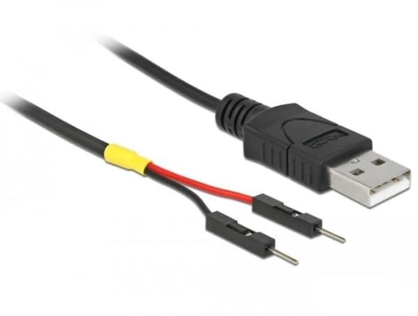Delock - USB/strøm-kabel - USB (hann) til 2-pins USB-header (hann) separat - 30 cm - svart