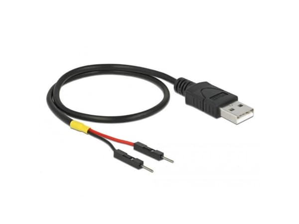 Delock - USB/strøm-kabel - USB (hann) til 2-pins USB-header (hann) separat - 30 cm - svart