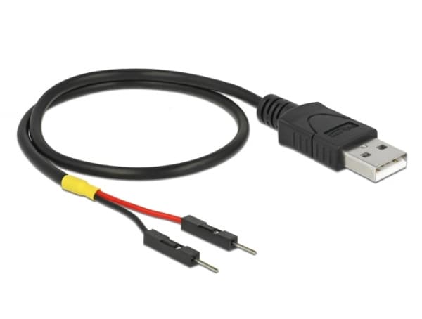 Delock - USB/strøm-kabel - USB (hann) til 2-pins USB-header (hann) separat - 30 cm - svart