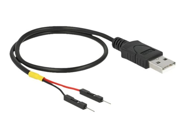 Delock - USB/strøm-kabel - USB (hann) til 2-pins USB-header (hann) separat - 30 cm - svart