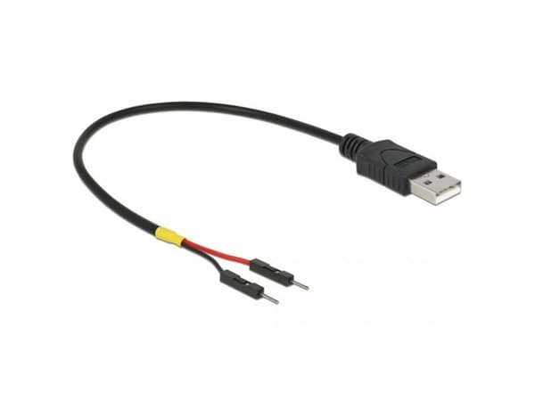 Delock - USB-/strömkabel - USB (hane) till 2-stifts USB-kontakt (hane) separat - 20 cm - svart