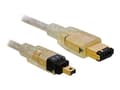 Miniatyrbild 2 av 5: Delock - IEEE 1394-kabel - 6 pin FireWire (hane) till 4 pin FireWire (hane) - 1 m