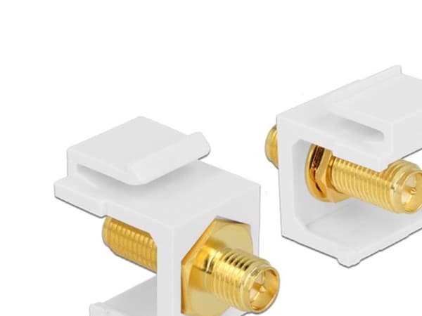 Delock Keystone module - Modulinnlegg - RP-SMA - hvit