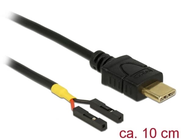 DeLOCK 85394, 0,1 m, USB C, Musta