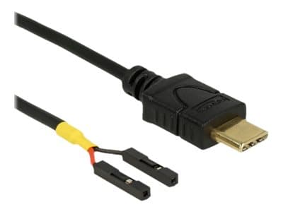 DeLOCK 85394, 0,1 m, USB C, Musta