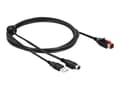 Miniatyrbilde 1 av 5: Delock - Strømforsynt USB-kabel - USB PlusPower (24 V) (hann) til USB, Power mini-DIN (hann) - 24 V - 4 m - svart