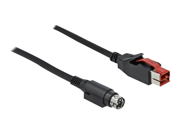 DeLOCK 85948, Musta, PoweredUSB, Hosiden Mini-DIN 3-pin, 4 m, Uros/uros, 1 kpl