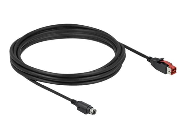 DeLOCK 85948, Musta, PoweredUSB, Hosiden Mini-DIN 3-pin, 4 m, Uros/uros, 1 kpl