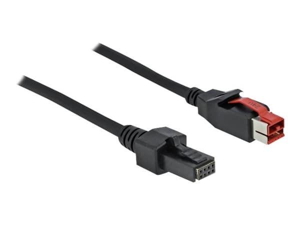 Delock - USB-kabel med egen strömförsörjning - USB PlusPower (24 V) (hane) till 4-stifts mini-DIN (hane) - 24 V - 4 m - svart