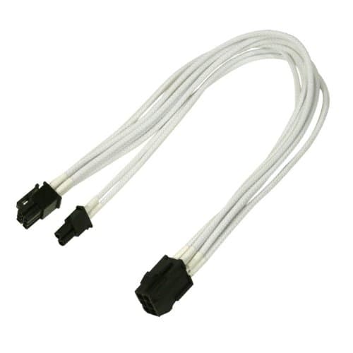 Nanoxia - Strømadapter - 8-pins PCIe-strøm (6+2) (hunn) til 6-pins PCIe-strøm (hann) - 30 cm - låst - hvit