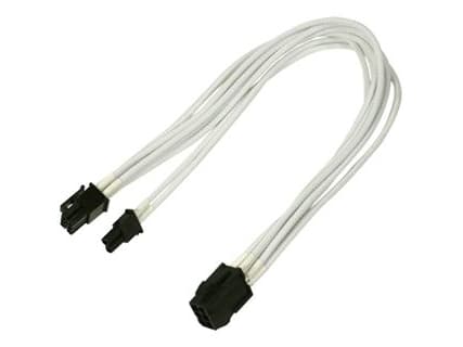 Nanoxia - Strømadapter - 8-pins PCIe-strøm (6+2) (hunn) til 6-pins PCIe-strøm (hann) - 30 cm - låst - hvit