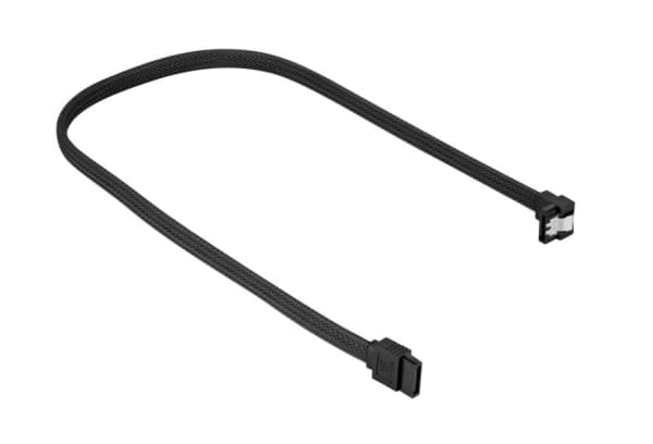 Sharkoon - SATA-kabel - Serial ATA 150/300/600 - SATA (hunn) til SATA (hunn) - 30 cm - 90°-kontakt, låst - svart