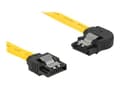 Miniatyrbild 1 av 5: Delock - SATA-kabel - Serial ATA 150/300/600 - SATA (hane) till SATA (hane) - 10 cm - sprintlåsning, vänstervinklad kontakt - gul