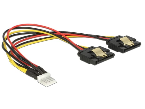 Delock - Strømadapter - 4-pin mini-strømkontakt (hann) til SATA-strøm (hunn) - 5 / 12 V - 20 cm