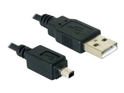 DeLOCK Camera cable USB-B mini 4pin > USB-A 1,5m male-male, 1,5 m, Mini-USB B, USB A, Uros/uros, Musta