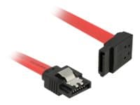 Delock - SATA-kabel - Serial ATA 150/300/600 - SATA (hane) till SATA (hane) - 30 cm - sprintlåsning, vänstervinklad kontakt - röd