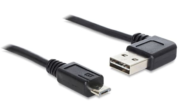 Delock EASY-USB - USB-kabel - mikro-USB typ B (hane) till USB (hane) - 3 m - 90° kontakt - svart