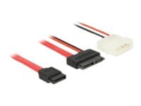 Delock - SATA-kabel - Slimline SATA (hunn) til 4-pin intern strøm, SATA - 70 cm