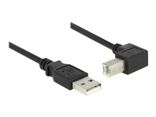 DeLOCK - USB-kabel - USB (han) til USB Type B (han) - USB 2.0 - 1,5 m - 90° stikforbindelse - sort